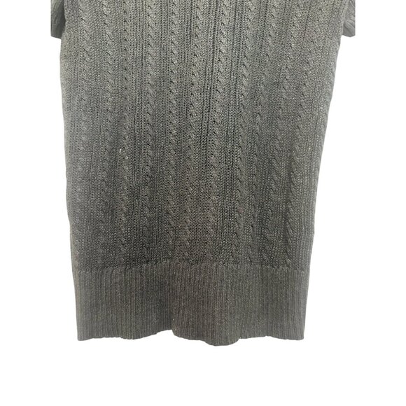 Vintage Ralph Lauren Blue Label Linen Cable Knit Polo Shirt M Black Collar Prepp - Picture 8 of 11